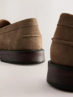 Next Wide Fit Suede Penny Loafers^ Shoes