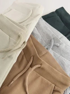 Clearance Next Stone/Tan Brown/Grey Skinny Fit Joggers 5 Pack (3mths-7yrs)