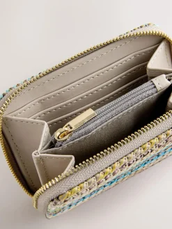 Next Stripe Raffia Effect Purse^Women Purses