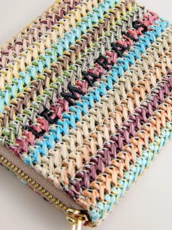 Next Stripe Raffia Effect Purse^Women Purses