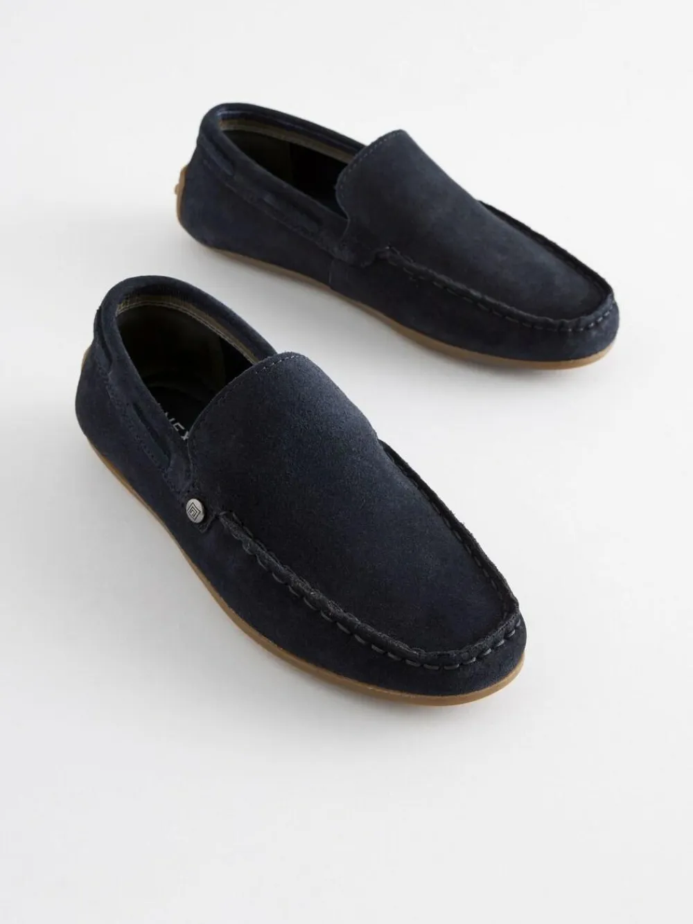 New Next Standard Fit (F) Loafers Suede Navy