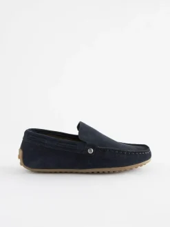 New Next Standard Fit (F) Loafers Suede Navy