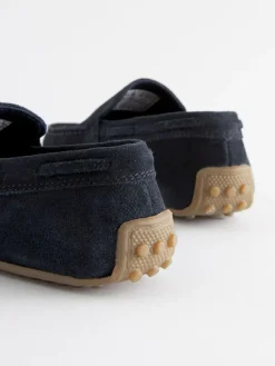 New Next Standard Fit (F) Loafers Suede Navy
