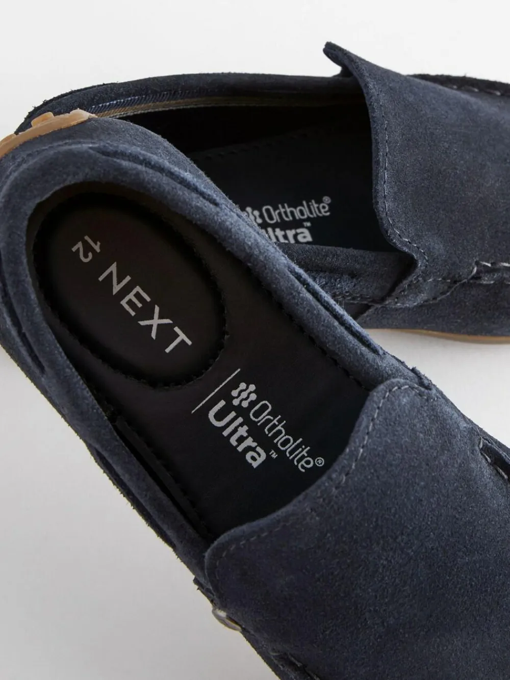 New Next Standard Fit (F) Loafers Suede Navy