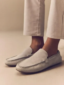 Online Next Standard Fit (F) Loafers Suede Stone