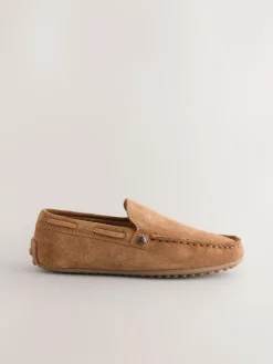 Next Standard Fit (F) Loafers Suede Tan Brown