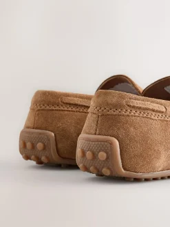 Next Standard Fit (F) Loafers Suede Tan Brown