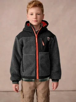 Superdry Black Borg Zip Through Jacket^BOY Coats, Jackets & Pramsuits|Coats, Jackets & Pramsuits