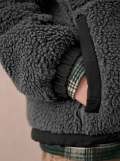 Superdry Black Borg Zip Through Jacket^BOY Coats, Jackets & Pramsuits|Coats, Jackets & Pramsuits