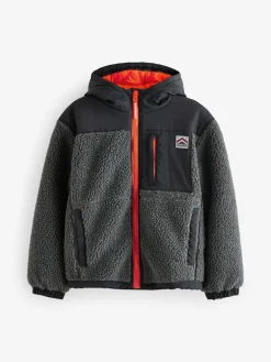 Superdry Black Borg Zip Through Jacket^BOY Coats, Jackets & Pramsuits|Coats, Jackets & Pramsuits