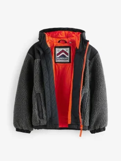 Superdry Black Borg Zip Through Jacket^BOY Coats, Jackets & Pramsuits|Coats, Jackets & Pramsuits