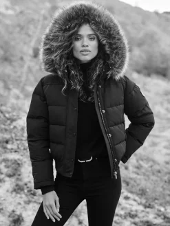 Superdry Black Everest Hooded Bomber Jacket^Women Coats & Jackets|Coats & Jackets