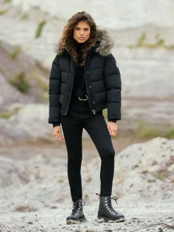 Superdry Black Everest Hooded Bomber Jacket^Women Coats & Jackets|Coats & Jackets