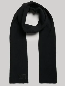 Outlet Superdry Knitted Logo Scarf Black