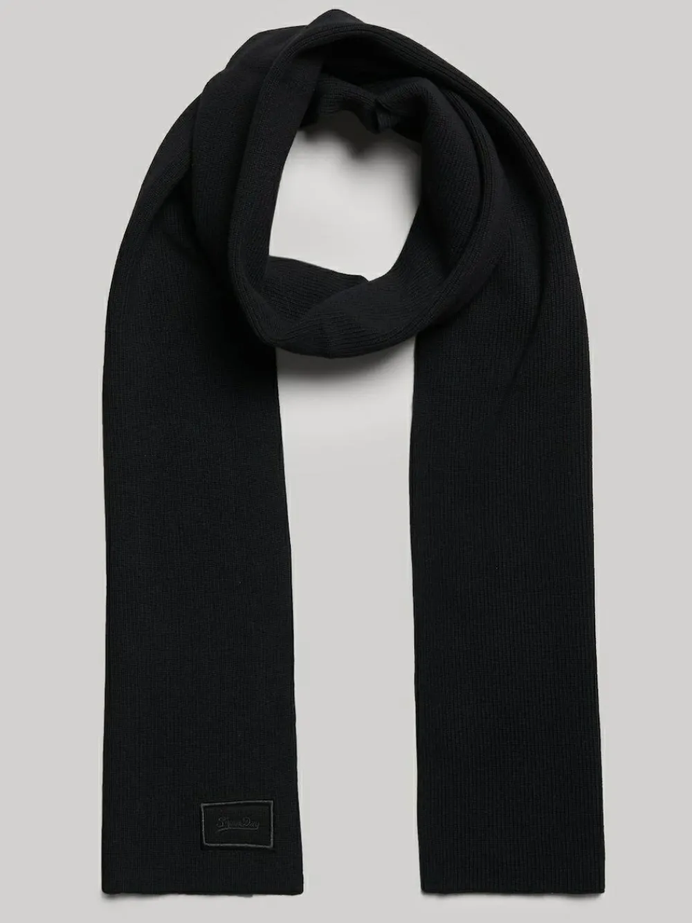 Outlet Superdry Knitted Logo Scarf Black