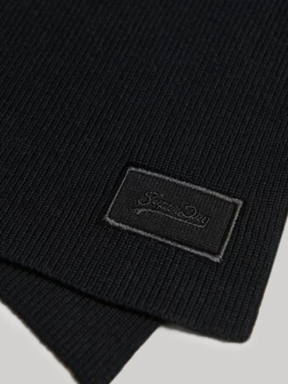Outlet Superdry Knitted Logo Scarf Black