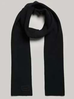 Outlet Superdry Knitted Logo Scarf Black