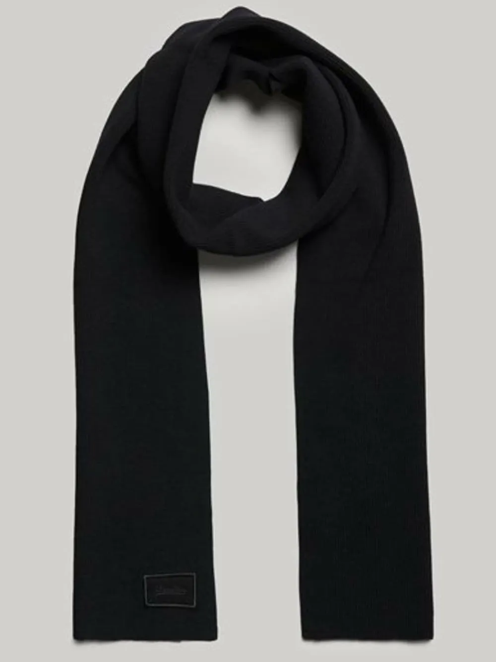 Outlet Superdry Knitted Logo Scarf Black