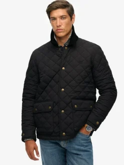 Clearance Superdry Quilted Estate Coach Jacket Black