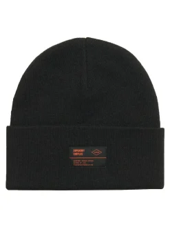 New Superdry Surplus Knitted Beanie Hat Black