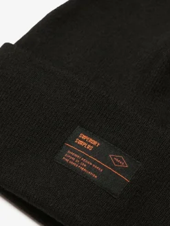 New Superdry Surplus Knitted Beanie Hat Black