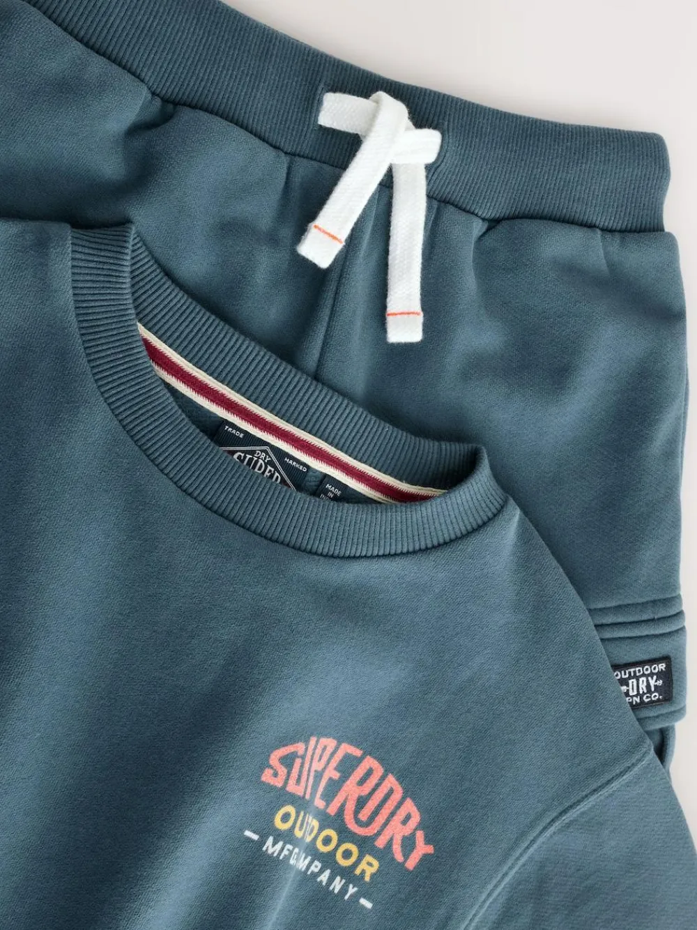 Superdry Blue Red Sweat Top & Shorts Set^BOY Sweatshirts & Hoodies|Sweat Pants