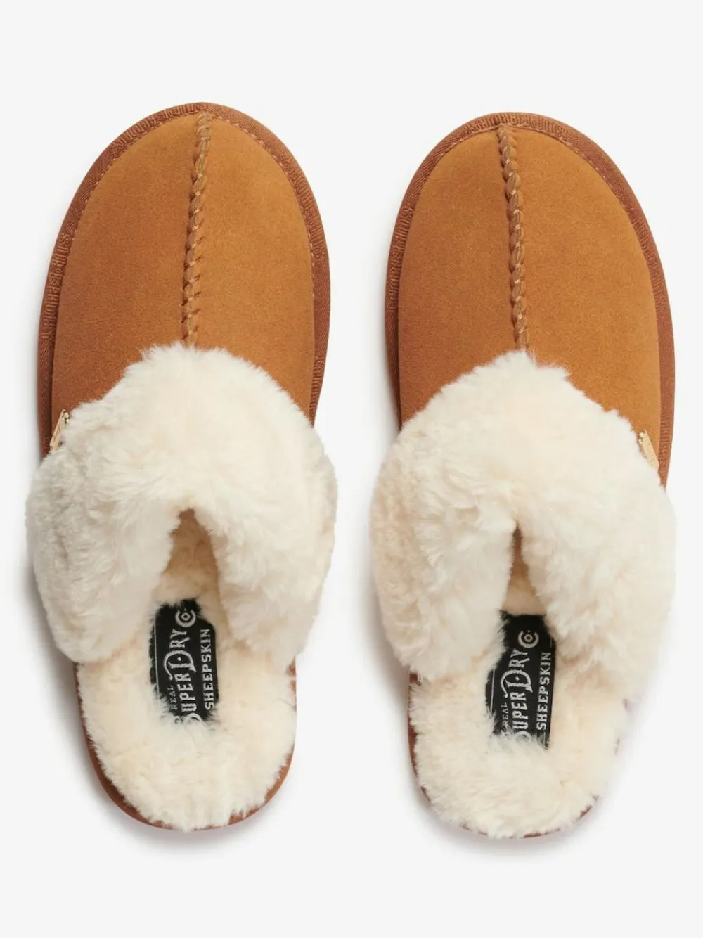Superdry Brown Faux Suede Mule Slippers^Women Slippers