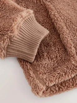 New Superdry Brown Quarter Zip Fleece