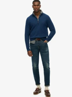 Superdry Dusk Navy Marl Wool Blend Half Zip Jumper^ Knitwear|Knitwear