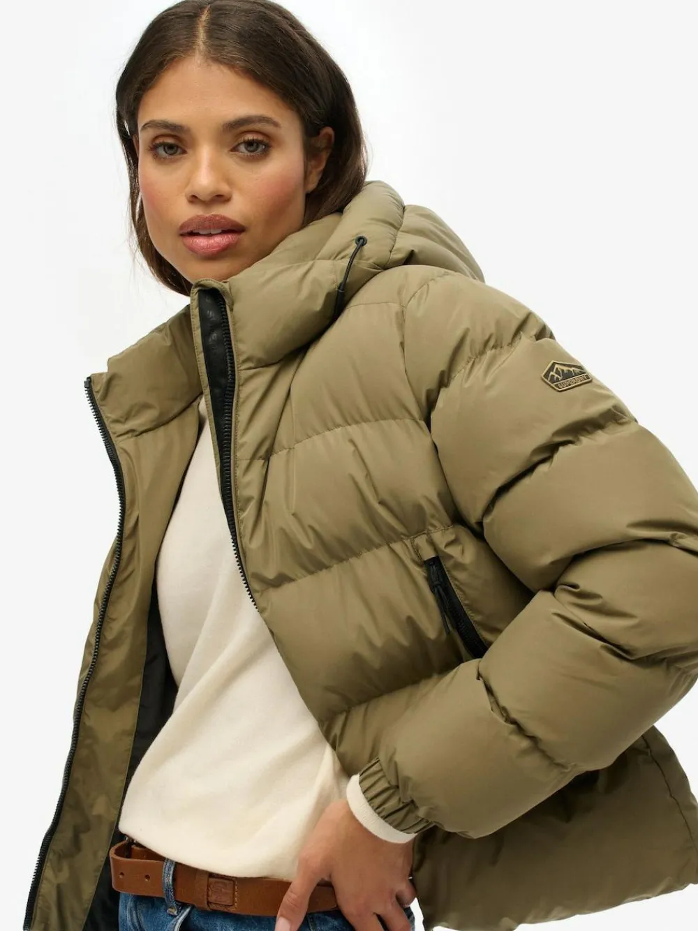 Superdry Green Hooded Sports Puffer Jacket^Women Coats & Jackets|Coats & Jackets