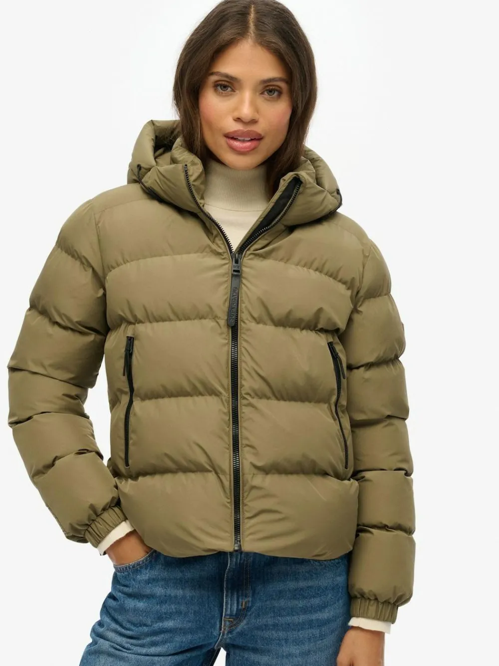 Superdry Green Hooded Sports Puffer Jacket^Women Coats & Jackets|Coats & Jackets