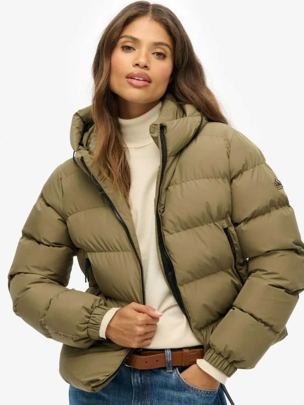 Superdry Green Hooded Sports Puffer Jacket^Women Coats & Jackets|Coats & Jackets