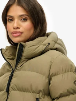 Superdry Green Hooded Sports Puffer Jacket^Women Coats & Jackets|Coats & Jackets