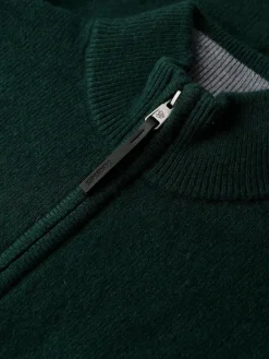 Clearance Superdry Green Wool Blend Half Zip Jumper