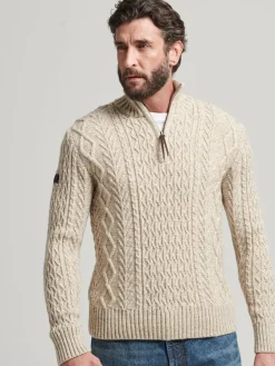 Best Superdry Jacob Henley Jumper Natural