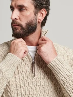 Best Superdry Jacob Henley Jumper Natural