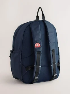Hot Superdry Back to School Embroidered Varsity Badge Logo Backpack Navy