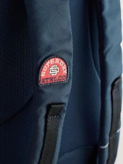 Hot Superdry Back to School Embroidered Varsity Badge Logo Backpack Navy