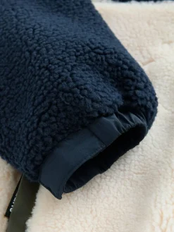 Clearance Superdry Navy Borg Zip Through Jacket