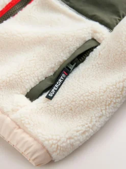 Clearance Superdry Navy Borg Zip Through Jacket