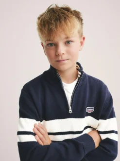 Online Superdry Knit Jumper Navy/White