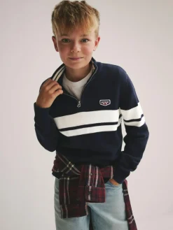 Online Superdry Knit Jumper Navy/White