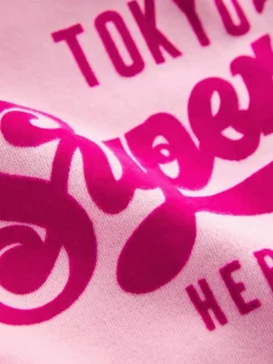 Clearance Superdry Logo Hoodie Pink