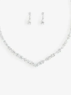 Swarovski Silver Mesmera Mixed Cuts Rhodium Plated Jewellery Set^Women Jewellery