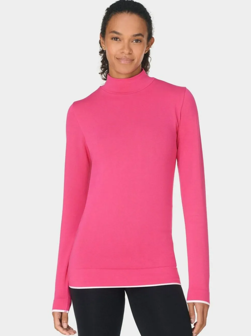 Sale Sweaty Betty Pink Modal High Neck Base Layer Top