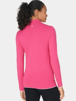 Sale Sweaty Betty Pink Modal High Neck Base Layer Top