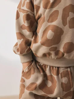 Best Next Hoodie And Joggers Set (3mths-7yrs) Tan Brown Animal Print