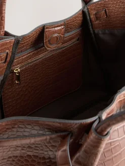 Best Next Tan Brown Belted Croc Shoulder Bag