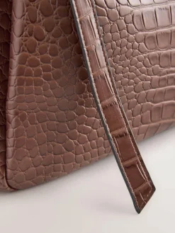 Best Next Tan Brown Belted Croc Shoulder Bag