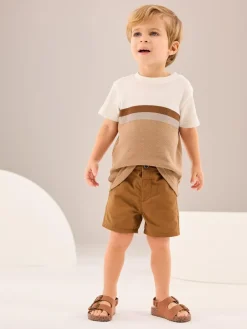 Discount Next Tan Brown Chino Shorts (3mths-7yrs)